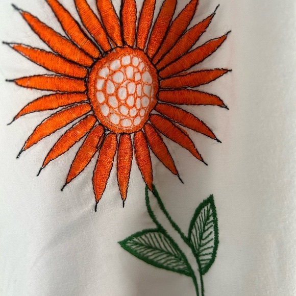 Vintage Mexican Day Of The Dead Maxi Dress with Colorful Embroidery Free Size - Picture 14 of 15